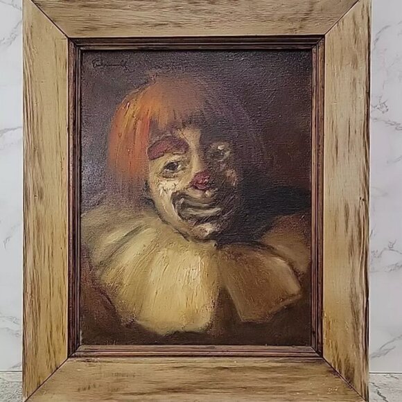 Gerald Richman Mid Century Clown Painting on canvas - Picture 7 of 12
